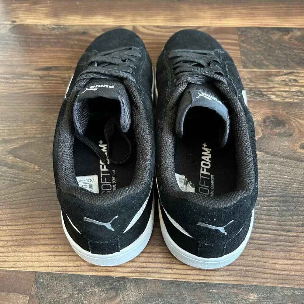 Puma Mens Puma Smash V2 Sneakers Size 12 Black White Silver 364989 01 EUC in Box